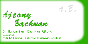 ajtony bachman business card